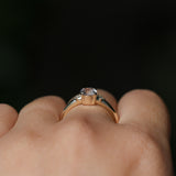 0.78ct Untreated Light Pink Montana Sapphire and Princess Cut Diamond Rapids Low Profile Ring in 14k Yellow Gold