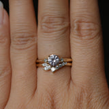 0.78ct Untreated Light Pink Montana Sapphire and Princess Cut Diamond Rapids Low Profile Ring in 14k Yellow Gold