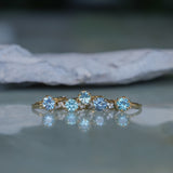 1.49ct Oval Untreated Montana Sapphire Scallop Cup Solitaire in 14k Yellow Gold