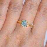 1.79CT ELONGATED CUSHION MADAGASCAR SAPPHIRE, OPALESCENT LIGHT TEAL SEAFOAM, UNTREATED, 7.2X5.7X4.7MM