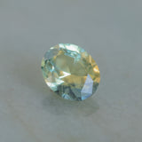 0.65CT OVAL AUSTRALIAN SAPPHIRE, PARTI LIGHT GREEN YELLOW BLUE, UNTREATED, 5.70X4.60X3.30MM