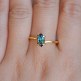 0.95CT AUSTRALIAN MARQUISE SAPPHIRE, DEEP TEAL WITH GREY, 8X4.52X3.28MM