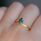 0.95CT AUSTRALIAN MARQUISE SAPPHIRE, DEEP TEAL WITH GREY, 8X4.52X3.28MM