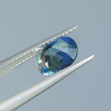 1.80CT OVAL MADAGASCAR SAPPHIRE, OCEAN BLUE TEAL WITH SOME PARTI, 8.2X6.7X4.3MM