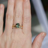 1.98ct Untreated Australian Elongated Cushion Cut Sapphire Vine Cathedral Four Prong Ring in 14k Yellow Gold