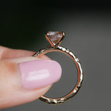 1.79ct Round "Sunset" Montana Sapphire 4 Prong Evergreen Solitaire with Scattered Embedded Diamonds in 14k Yellow Gold- with stone appraisal