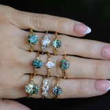 1.49ct Oval Untreated Montana Sapphire Scallop Cup Solitaire in 14k Yellow Gold