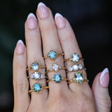 1.49ct Oval Untreated Montana Sapphire Scallop Cup Solitaire in 14k Yellow Gold