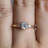 0.52ct Vintage Transitional Cut Diamond and Princess Cut Diamond Rapids Low Profile Ring in 14k Yellow Gold