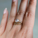 1.33ct Rosecut Grey Diamond and Princess Cut Diamond Rapids Low Profile Ring in 14k Yellow Gold