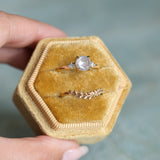 1.33ct Rosecut Grey Diamond and Princess Cut Diamond Rapids Low Profile Ring in 14k Yellow Gold