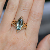 3.16ct Unheated Madagascar Marquise Sapphire Low Profile 6 Prong Solitaire in 14k Yellow Gold