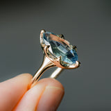 3.16ct Unheated Madagascar Marquise Sapphire Low Profile 6 Prong Solitaire in 14k Yellow Gold