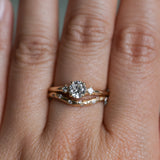 0.52ct Vintage Transitional Cut Diamond and Princess Cut Diamond Rapids Low Profile Ring in 14k Yellow Gold