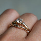 0.52ct Vintage Transitional Cut Diamond and Princess Cut Diamond Rapids Low Profile Ring in 14k Yellow Gold