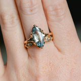 3.16ct Unheated Madagascar Marquise Sapphire Low Profile 6 Prong Solitaire in 14k Yellow Gold