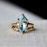 3.16ct Unheated Madagascar Marquise Sapphire Low Profile 6 Prong Solitaire in 14k Yellow Gold