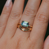 2.24ct Emerald Cut Untreated Madagascar Sapphire and Diamond Low Profile East-West Ring in 14k Yellow Gold