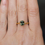 2.22CT OVAL MADAGASCAR SAPPHIRE, COLOR CHANGE OLIVE GREEN YELLOW TO PURPLE CHAMPAGNE, 7.59X6.31X5.45MM