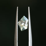 0.87CT SHIELD MONTANA SAPPHIRE, LIGHT GREEN AND WHITE, 8.10X5.45X3.22MM