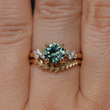 2.02ct Round Madagascar Sapphire and Diamond Starry Night Low Profile Solitaire in 14k Yellow Gold