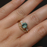 2.02ct Round Madagascar Sapphire and Diamond Starry Night Low Profile Solitaire in 14k Yellow Gold