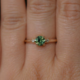 0.84ct Round Australian Parti Sapphire and Princess Cut Diamond Rapids Low Profile Ring in 14k Yellow Gold