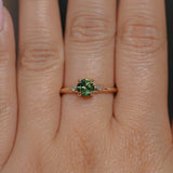 0.84ct Round Australian Parti Sapphire and Princess Cut Diamond Rapids Low Profile Ring in 14k Yellow Gold
