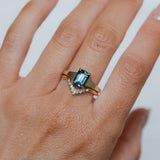 2.40ct Untreated Emerald Cut Madagascar Sapphire Low Profile 4 Prong Tapered Solitaire in 14k Yellow Gold