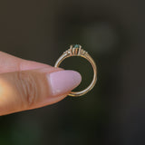 0.80ct Round Montana Sapphire and Princess Cut Diamond Rapids Low Profile Ring in 14k Yellow Gold