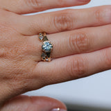0.88ct Untreated Round Montana Sapphire Low Profile 4 Prong Signet Solitaire in 14k Yellow Gold