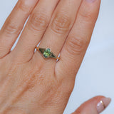 0.71ct Oval Green Precision Cut Montana Sapphire Low Profile 4 Prong Signet Solitaire in 14k Yellow Gold