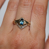 0.95ct Australian Marquise Sapphire Low Profile 4 Prong Signet Solitaire in 14k Yellow Gold