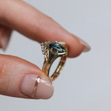 0.95ct Australian Marquise Sapphire Low Profile 4 Prong Signet Solitaire in 14k Yellow Gold
