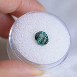 1.40CT PRECISION CUT FANCY CUSHION MONTANA SAPPHIRE, MEDIUM TEAL BLUE, 6.93X5.95X4.32MM