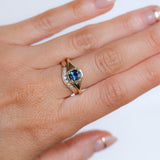 1.17ct Untreated Cushion Blue Madagascar Sapphire Low Profile 4 Prong Signet Solitaire in 14k Yellow Gold