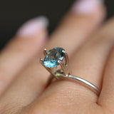 1.40CT PRECISION CUT FANCY CUSHION MONTANA SAPPHIRE, MEDIUM TEAL BLUE, 6.93X5.95X4.32MM
