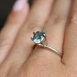 1.40CT PRECISION CUT FANCY CUSHION MONTANA SAPPHIRE, MEDIUM TEAL BLUE, 6.93X5.95X4.32MM