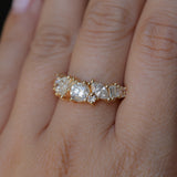 Mixed Shape Natural Diamond Cluster Ring in 18k Yellow Gold