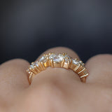 Mixed Shape Natural Diamond Cluster Ring in 18k Yellow Gold