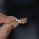 Mixed Shape Natural Diamond Cluster Ring in 18k Yellow Gold