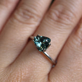 1.75CT TRILLION MADAGASCAR SAPPHIRE, PARTI TEAL, GREEN AND YELLOW, 7.38X7.25X4.44MM