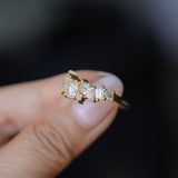 Mixed Shape Natural Diamond Cluster Ring in 18k Yellow Gold