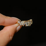 Mixed Shape Natural Diamond Cluster Ring in 18k Yellow Gold