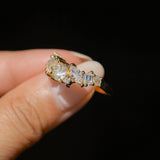 Mixed Shape Natural Diamond Cluster Ring in 18k Yellow Gold