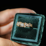 Mixed Shape Natural Diamond Cluster Ring in 18k Yellow Gold