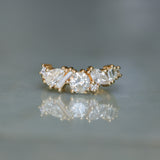 Mixed Shape Natural Diamond Cluster Ring in 18k Yellow Gold