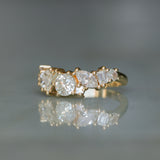Mixed Shape Natural Diamond Cluster Ring in 18k Yellow Gold