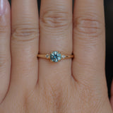 0.81ct Blue Montana Sapphire and Princess Cut Diamond Rapids Low Profile Ring in 14k Yellow Gold