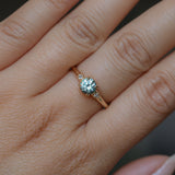 0.81ct Blue Montana Sapphire and Princess Cut Diamond Rapids Low Profile Ring in 14k Yellow Gold